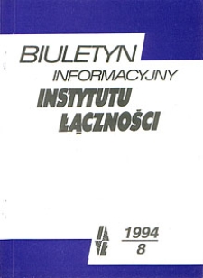 Kryteria oceny głośności transmisji w aparatach telefonicznych, opracowane na podstawie nowej metody wskaźników głośności. Biuletyn Informacyjny Instytutu Łączności, 1994, nr 8 (323)