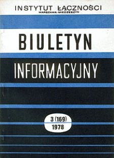 Automatyczny tranzyt międzymiastowy w zagadnieniach kierowania i pomiarów ruchu telefonicznego. Biuletyn Informacyjny, 1978, nr 3 (169)