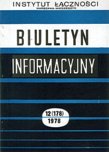 Proces rozwoju kadry naukowej - procesem wspomagającym ogólny rozwój telekomunikacji. Biuletyn Informacyjny. 1978, nr 12 (178)