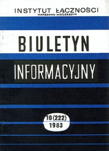 Faksymilograficzna łączność abonencka i użytku powszechnego. Biuletyn Informacyjny, 1983, nr 10 (222)