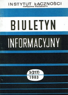 Niektóre właściwości techniczno-eksploatacyjne usługi teleksowej - w świetle zaleceń CCITT i w praktyce. Biuletyn Informacyjny, 1985, nr 5 (230)