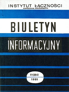 Ewolucja tłumienności odniesienia jako miary jakości łańcuchów telefonicznych. Biuletyn Informacyjny, 1988, nr 11 (264)