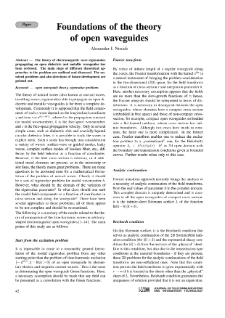 Foundations of the theory of open waveguides, Journal of Telecommunications and Information Technology, 2000, nr 1,2