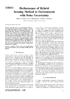Performance of Hybrid Sensing Method in Environment with Noise Uncertainty, Journal of Telecommunications and Information Technology, 2018, nr 1