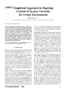 Empirical Approach in Topology Control of Sensor Networks for Urban Environment, Journal of Telecommunications and Information Technology, 2019, nr 1