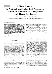 A Novel Approach to National-level Cyber Risk Assessment Based on Vulnerability Management and Threat Intelligence, Journal of Telecommunications and Information Technology, 2019, nr 2