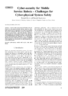 Cyber-security for Mobile Service Robots – Challenges for Cyber-physical System Safety, Journal of Telecommunications and Information Technology, 2019, nr 2