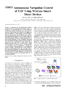 Autonomous Navigation Control of UAV Using Wireless Smart Meter Devices, Journal of Telecommunications and Information Technology, 2019, nr 2