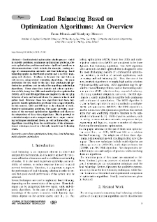 Journal of Telecommunications and Information Technology, Load Balancing Based on Optimization Algorithms: An Overview, 2019, nr 4
