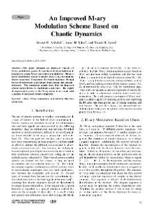 An Improved M-ary Modulation Scheme Based on Chaotic Dynamics, Journal of Telecommunications and Information Technology, 2019, nr 4