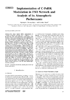 Implementation of C-PolSK Modulation in FSO Network and Analysis of its Atmospheric Performance, Journal of Telecommunications and Information Technology, 2019, nr 4