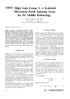 High Gain Linear 1×4 X-slotted Microstrip Patch Antenna Array for 5G Mobile Technology, Journal of Telecommunications and Information Technology, 2020, nr 1