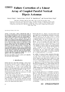 Failure Correction of a Linear Array of Coupled Parallel Vertical Dipole Antennas, Journal of Telecommunications and Information Technology, 2020, nr 1