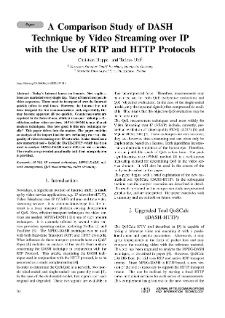 A Comparison Study of DASH Technique by Video Streaming over IP with the Use of RTP and HTTP Protocols, Journal of Telecommunications and Information Technology, 2020, nr 1