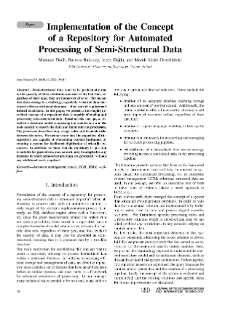 Implementation of the Concept of a Repository for Automated Processing of Semi-Structural Data, Journal of Telecommunications and Information Technology, 2020, nr 1