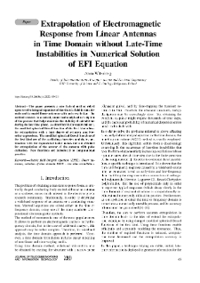 Extrapolation of Electromagnetic Response from Linear Antennas in Time Domain without Late-Time Instabilities in Numerical Solution of EFI Equation, Journal of Telecommunications and Information Technology, 2020, nr 2