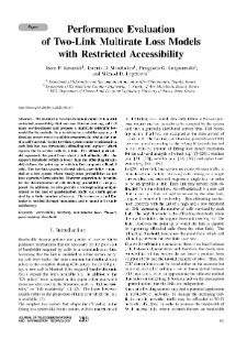 Performance Evaluation of Two-Link Multirate Loss Models with Restricted Accessibility, Journal of Telecommunications and Information Technology, 2020, nr 2