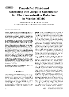 Time-shifted Pilot-based Scheduling with Adaptive Optimization for Pilot Contamination Reduction in Massive MIMO, Journal of Telecommunications and Information Technology, 2020, nr 4