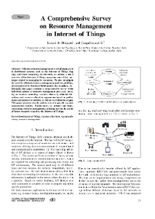 A Comprehensive Survey on Resource Management in Internet of Things, Journal of Telecommunications and Information Technology, 2020, nr 4