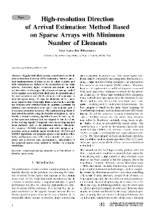 High-resolution Direction of Arrival Estimation Method Based on Sparse Arrays with Minimum Number of Elements, Journal of Telecommunications and Information Technology, 2021, nr 1