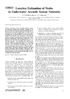 Location Estimation of Nodes in Underwater Acoustic Sensor Networks, Journal of Telecommunications and Information Technology, 2021, nr 1