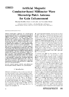 Artificial Magnetic Conductor-based Millimeter Wave Microstrip Patch Antenna for Gain Enhancement, Journal of Telecommunications and Information Technology, 2021, nr 1