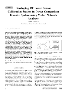 Developing RF Power Sensor Calibration Station in Direct Comparison Transfer System using Vector Network Analyzer, Journal of Telecommunications and Information Technology, 2021, nr 3