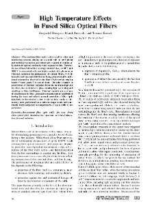 High Temperature Effects in Fused Silica Optical Fibers, Journal of Telecommunications and Information Technology, 2021, nr 3