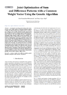 Joint Optimization of Sum and Difference Patterns with a Common Weight Vector Using the Genetic Algorithm, Journal of Telecommunications and Information Technology, 2022, nr 3