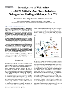 Investigation of Vehicular S-LSTM NOMA Over Time Selective Nakagami-m Fading with Imperfect CSI, Journal of Telecommunications and Information Technology, 2022, nr 4