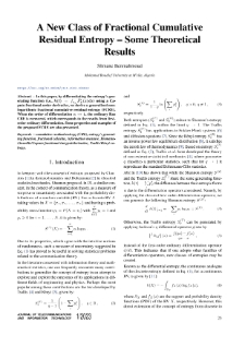 A New Class of Fractional Cumulative Residual Entropy - Some Theoretical Results, Journal of Telecommunications and Information Technology, 2023, nr 1