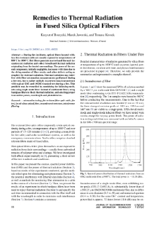 Remedies to Thermal Radiation in Fused Silica Optical Fibers, Journal of Telecommunications and Information Technology, 2023, nr 1