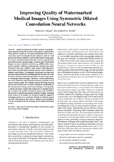 Improving Quality of Watermarked Medical Images Using Symmetric Dilated Convolution Neural Networks, Journal of Telecommunications and Information Technology, 2023, nr 2