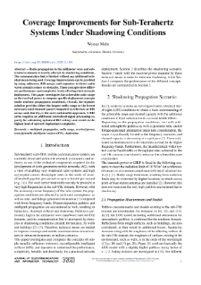 Coverage Improvements for Sub-Terahertz Systems Under Shadowing Conditions, Journal of Telecommunications and Information Technology, 2023, nr 3