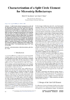 Characterization of a Split Circle Element for Microstrip Reflectarrays, Journal of Telecommunications and Information Technology, 2023, nr 3