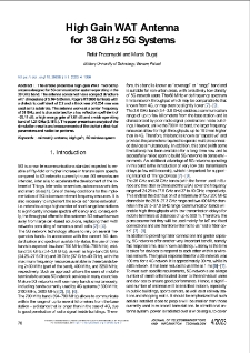 High gain WAT antenna for high band 5G system operating at 38 GHz frequency, Journal of Telecommunications and Information Technology, 2023, nr 4