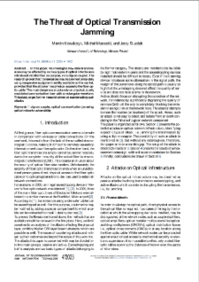 The Threat of Optical Transmission Jamming, Journal of Telecommunications and Information Technology, 2023, nr 4