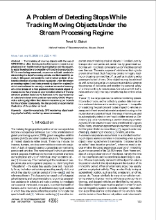 A Problem of Detecting Stops While Tracking Moving Objects Under the Stream Processing Regime, Journal of Telecommunications and Information Technology, 2023, nr 4