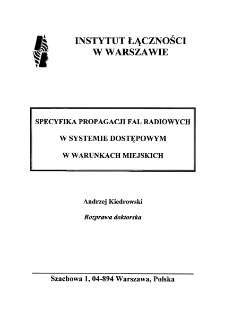 Specyfika propagacji fal radiowych w systemie dostępowym w warunkach miejskich