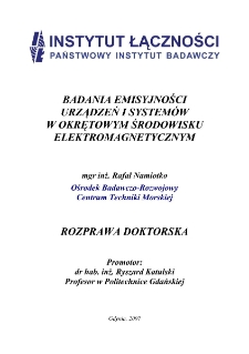 Badania emisyjności urządzeń i systemów w okrętowym środowisku elektromagnetycznym