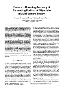 Factors Influencing Accuracy of Estimating Position of Objects in a Multi-camera System, Journal of Telecommunications and Information Technology, 2024, nr 2