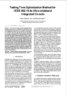 Test Time Optimization Technique for IEEE 802.15.4z Ultra-Wideband Integrated Circuits, Journal of Telecommunications and Information Technology, 2024, nr 3