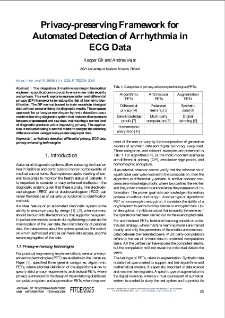Privacy-preserving Framework for Automated Detection of Arrhythmia in ECG Data, Journal of Telecommunications and Information Technology, 2025, Special Issue