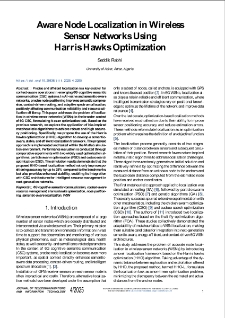 Aware Node Localization in Wireless Sensor Networks Using Harris Hawks Optimization, Journal of Telecommunications and Information Technology, 2025