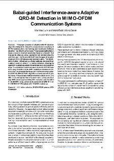 Babai-guided Interference-aware Adaptive QRD-M Detection in MIMO-OFDM Communication Systems, Journal of Telecommunications and Information Technology, 2025