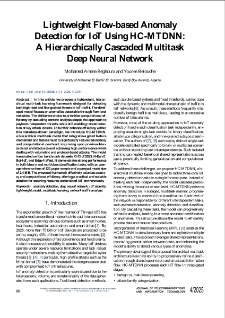 Lightweight Flow-based Anomaly Detection for IoT Using HC-MTDNN: A Hierarchically Cascaded Multitask Deep Neural Network, Journal of Telecommunications and Information Technology, 2025
