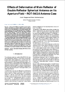 Effects of Deformation of Main Reflector of Double Reflector Spherical Antenna on Its Aperture Field - ROT-54/2.6 Antenna Case, Journal of Telecommunications and Information Technology, 2026, nr 2