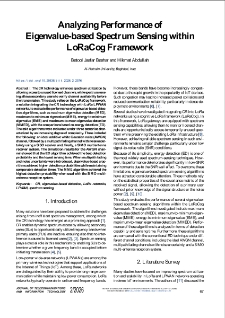 Analyzing Performance of Eigenvalue-based Spectrum Sensing within LoRaCog Framework, Journal of Telecommunications and Information Technology, 2026, nr 2