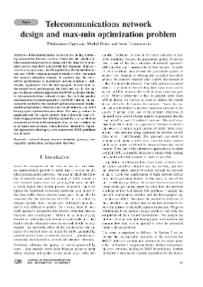 Telecommunications network design and max-min optimization problem, Journal of Telecommunications and Information Technology, 2005, nr 3