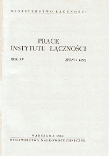Prace Instytutu Łączności, 1968, nr 52
